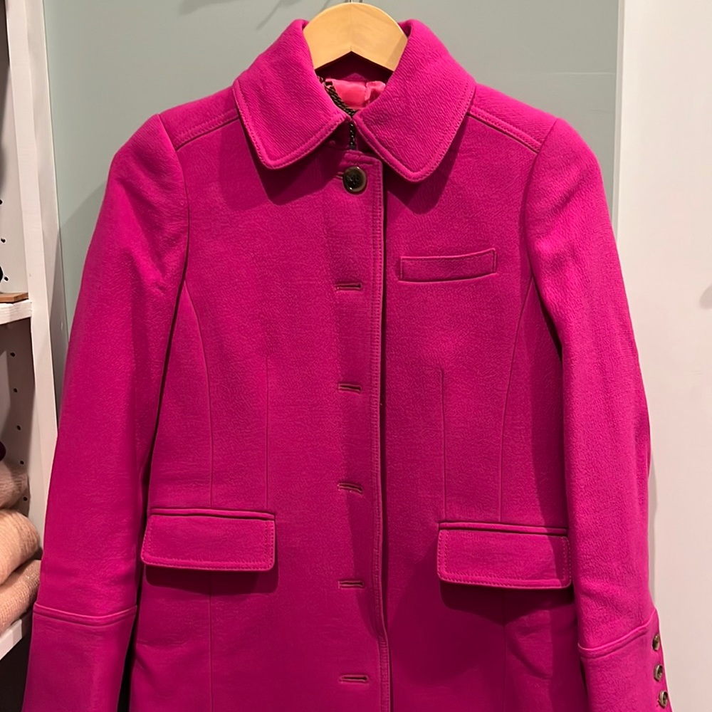 J. Crew double cloth pink coat size 2